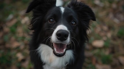 Fototapeta premium Happy canine grinning ear to ear, eyes shining with pure delight and contentment