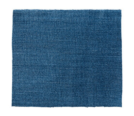 Piece of torn denim on a white background. Denim texture