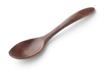 Empty dark brown wooden spoon