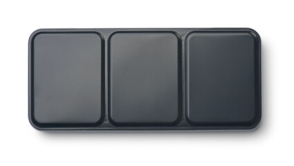 Top view of closed black metal case