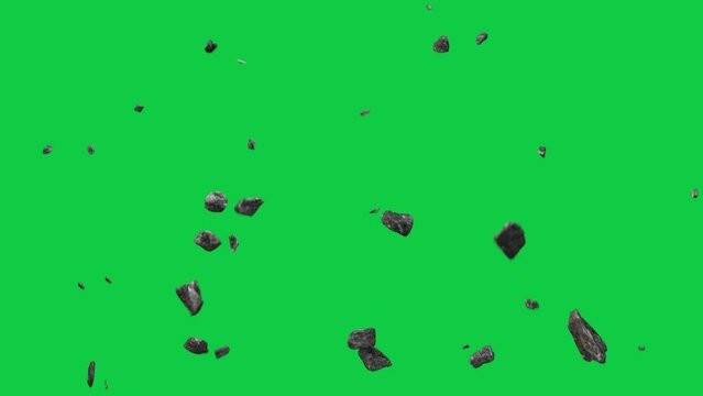 stone rock float animation green screen video