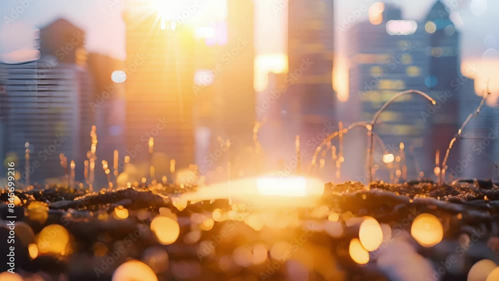 Poster a root system cradling a city skyline symbolizing the potential for blockchain to revolutionize and 