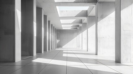Obraz premium Long hallway columns skylight