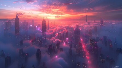 Fototapeta premium Futuristic scene of the world