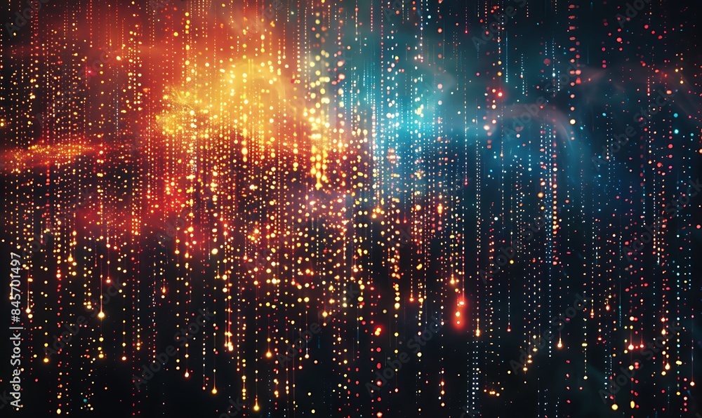 Poster illustration background digital matrix abstract perspectives on technology and data