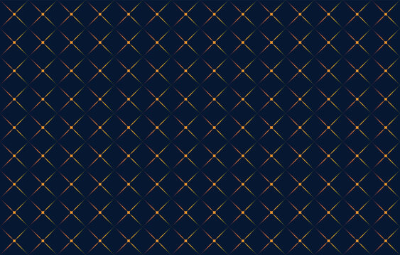 Geometric seamless pattern of gold stars on dark blue background. Vector illustration design for background, wallpaper, textile, print, wrapping, fabric, clothing, art deco design 