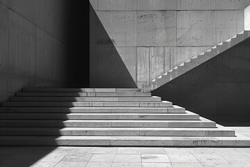 Monochrome image of indoor stairway