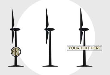 Wind Turbine SVG Cut File, Wind Turbines Landscape Svg, Wind Energy Svg, Windmill Svg, Electric Pole Svg, Farmhouse Windmill Svg