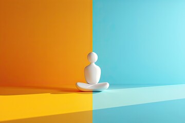 mental wellness flat design front view meditation theme 3D render Split-complementary color scheme