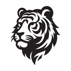 A tiger face vector art illustration