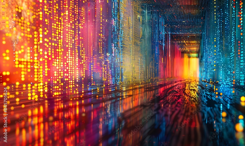 Poster illustration background digital matrix abstract perspectives on technology and data