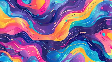 Fototapeta premium iridescent pattern flat design top view abstract theme cartoon drawing vivid