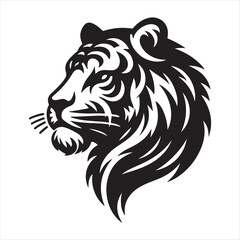 A tiger face vector art illustration