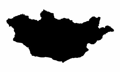 Mongolia silhouette map