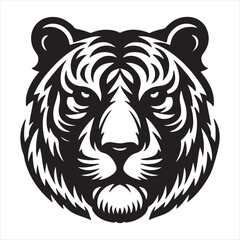 A tiger face vector art illustration