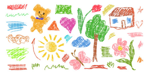 Crayon Doodles: A Textured Tapestry of Childlike Scribbles