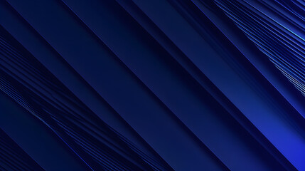 Obraz premium Bright navy blue dynamic abstract background. Diagonal lines. Trendy classic male dark color. 3d striped cover. Business presentation sale banner. Polygonal triangular textured pattern. Modern glossy