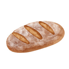 ドイツのパンのイラスト　Roggenmischbrot（ロッゲン・ミッシュブロート）