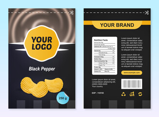 Fully editable chips and snacks packaging template