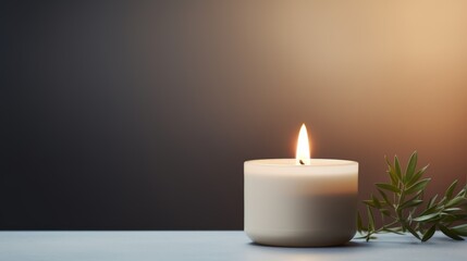 a candle flame, its gentle glow illuminating a serene scene, evoking a sense of peace and tranquility.