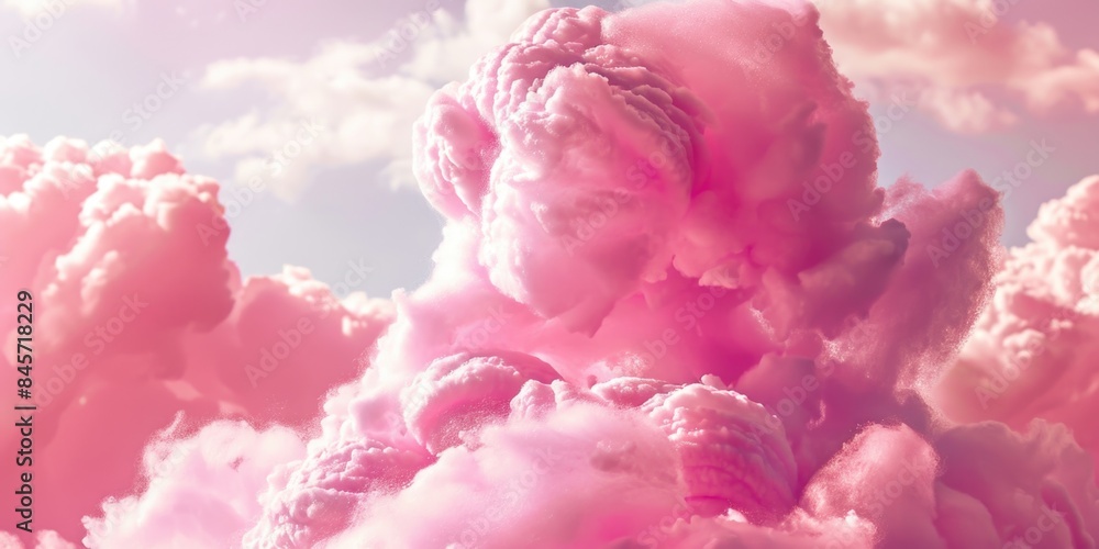 Poster a cloudy sky filled with pink clouds, suitable for background or atmosphere use