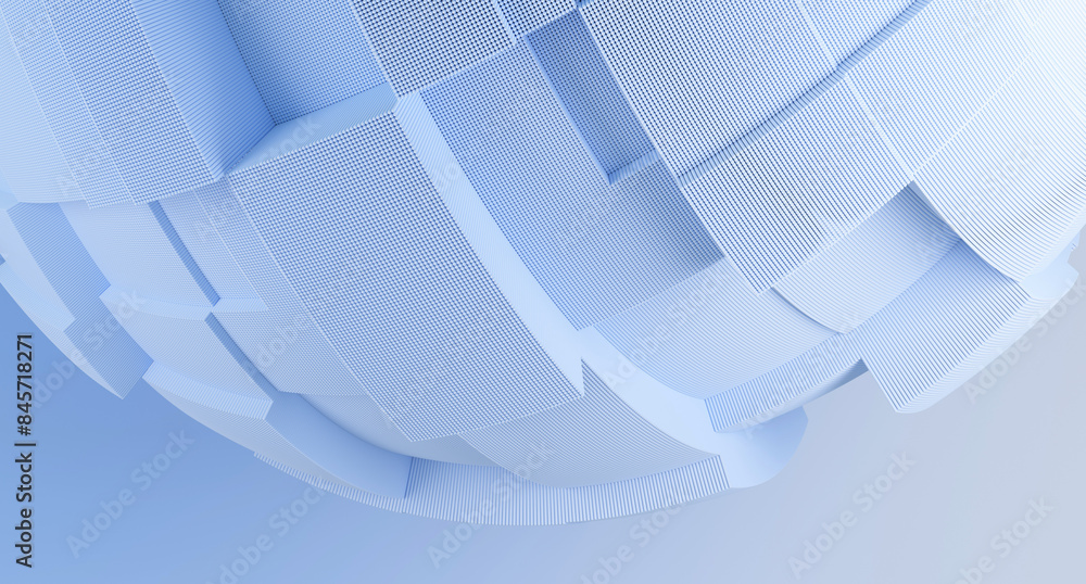 Fototapete 3d render of abstract deatailed shape. dynamic futuristic background.