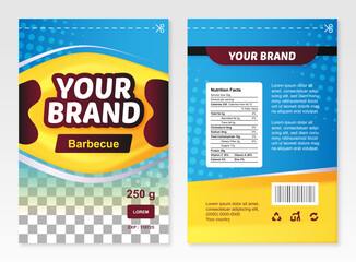 Fully editable chips and snacks packaging template