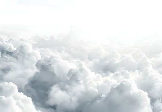 A white background with clouds, soft grey clouds in an aerial view with high resolution and high detail in the hyper realistic, cinematic style
