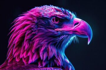 A detailed image of a bird's face, with sharp eyes and feathers
