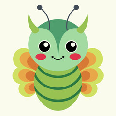  caterpillar face vector illustration 