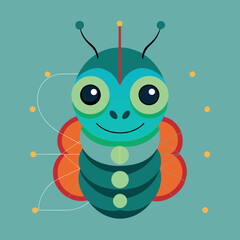  caterpillar face vector illustration 