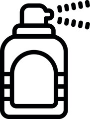 Simple, bold lined spray bottle icon, perfect for representing cleaning products or similar concepts