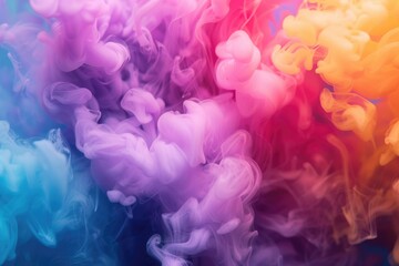 Obraz premium Close-up view of colorful smoke particles suspended in the air