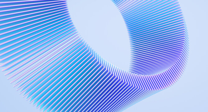 Circle made of glossy shapes. 3d rendering.	
