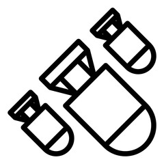 bomb line icon vector illustration isolated on white background