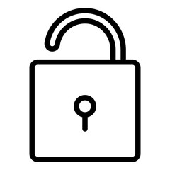 unlock line icon vector illustration isolated on white background