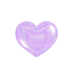 3D Cartoon Heart Icon. Cartoon element symbol isolated on transparent background. 3D Rendering.