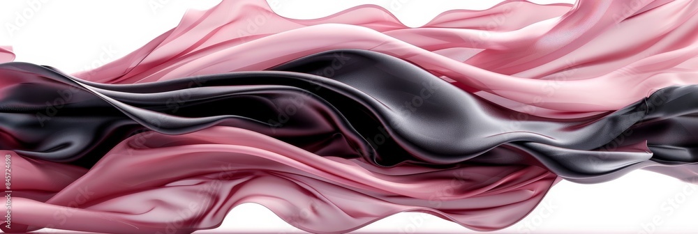 Aufkleber soft pink background with elegant flowing fabric design centered in the image for a serene aesthetic