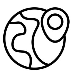 global location line icon vector illustration isolated on white background