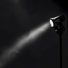 Fototapeta premium Black spot light in black background.