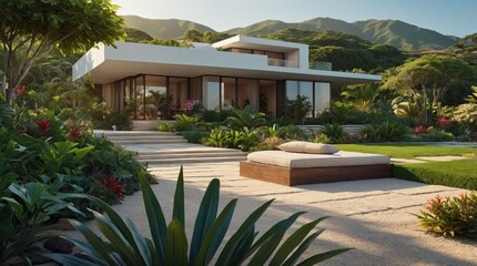 Fototapeta premium Charming terrace in an exotic place 