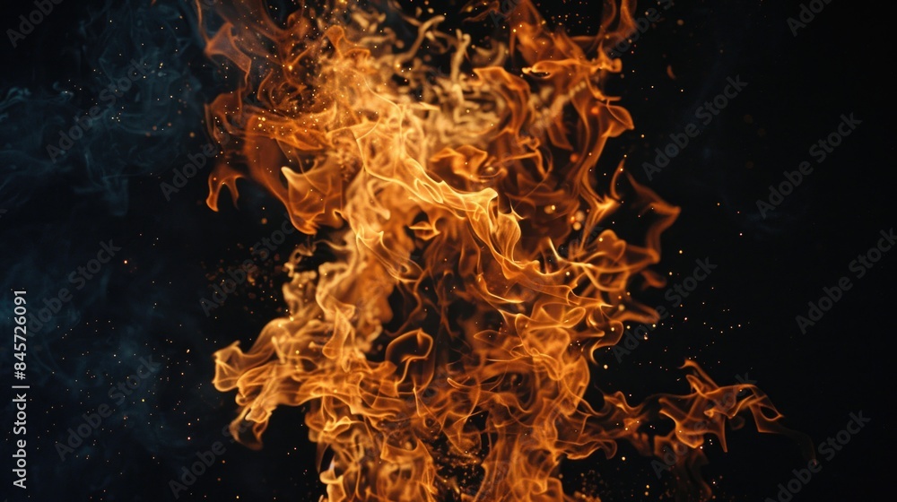 Poster a fiery spark on a dark background