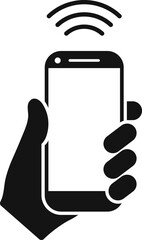 Smartphone NFC payment icon in flat style.