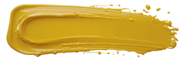 Yellow strokes of paint isolated on transparent background adds a splash of color and creativity to any graphic or artistic endeavor."
