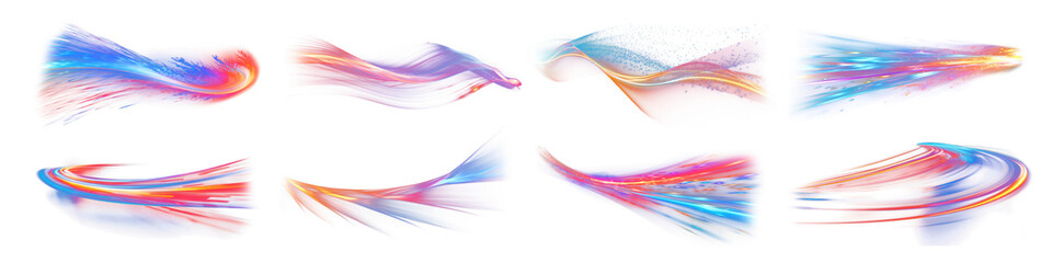 Obraz premium Light streak effect png cut out element set