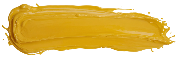 Yellow strokes of paint isolated on transparent background add a splash of color and creativity to any graphic or artistic endeavor."
