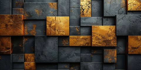 the japanese pattern modern has a gold geometric background in the collage style