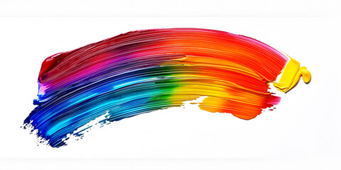 Abstract Watercolor Colorful Paint of Brush Strokes Isolated on White Background, Acrylic Paint, Lipstick Smear Smudge Swatch, Cosmetic Product Brush Stroke Swipe Sample