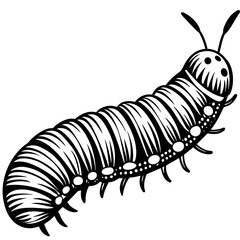  Caterpillar silhouette vector illustration 