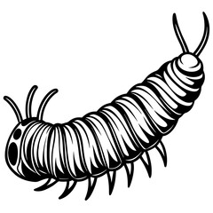  Caterpillar silhouette vector illustration 
